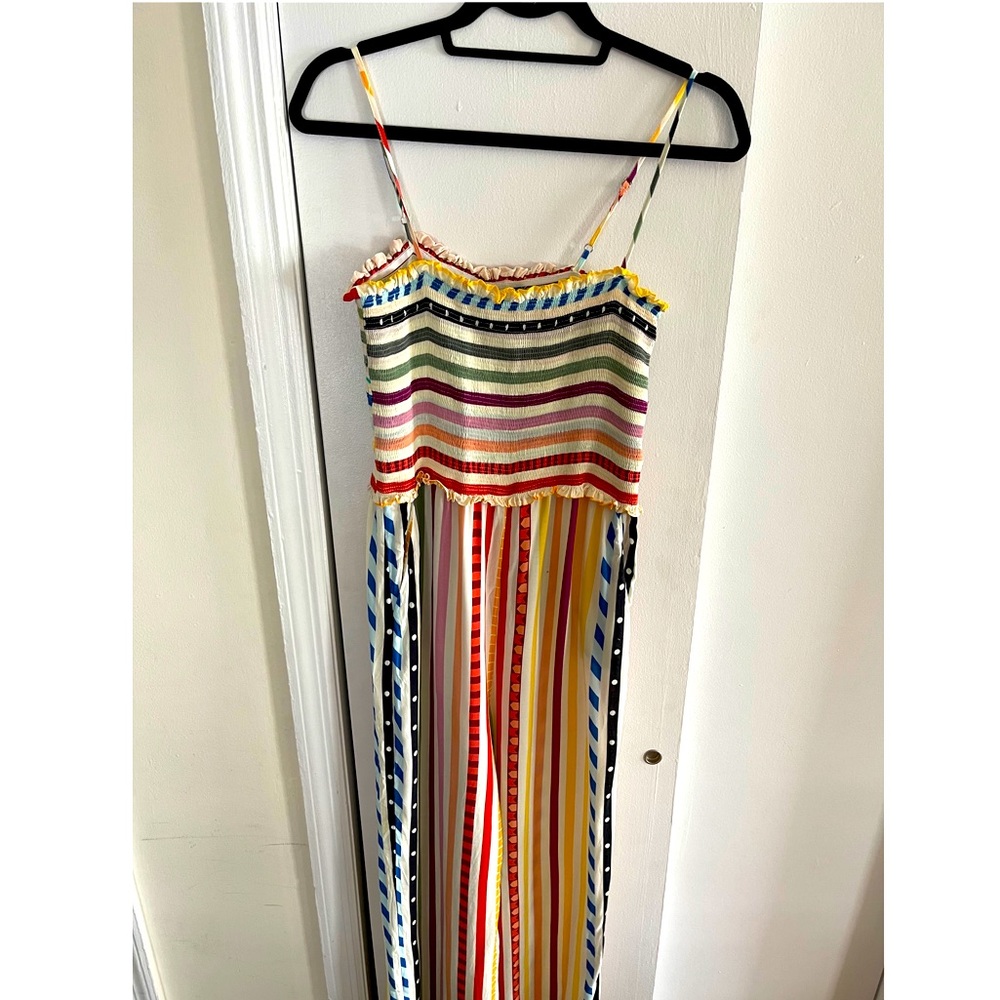 Farm Rio for Anthropologie Ellie Smocked Jumpsuit